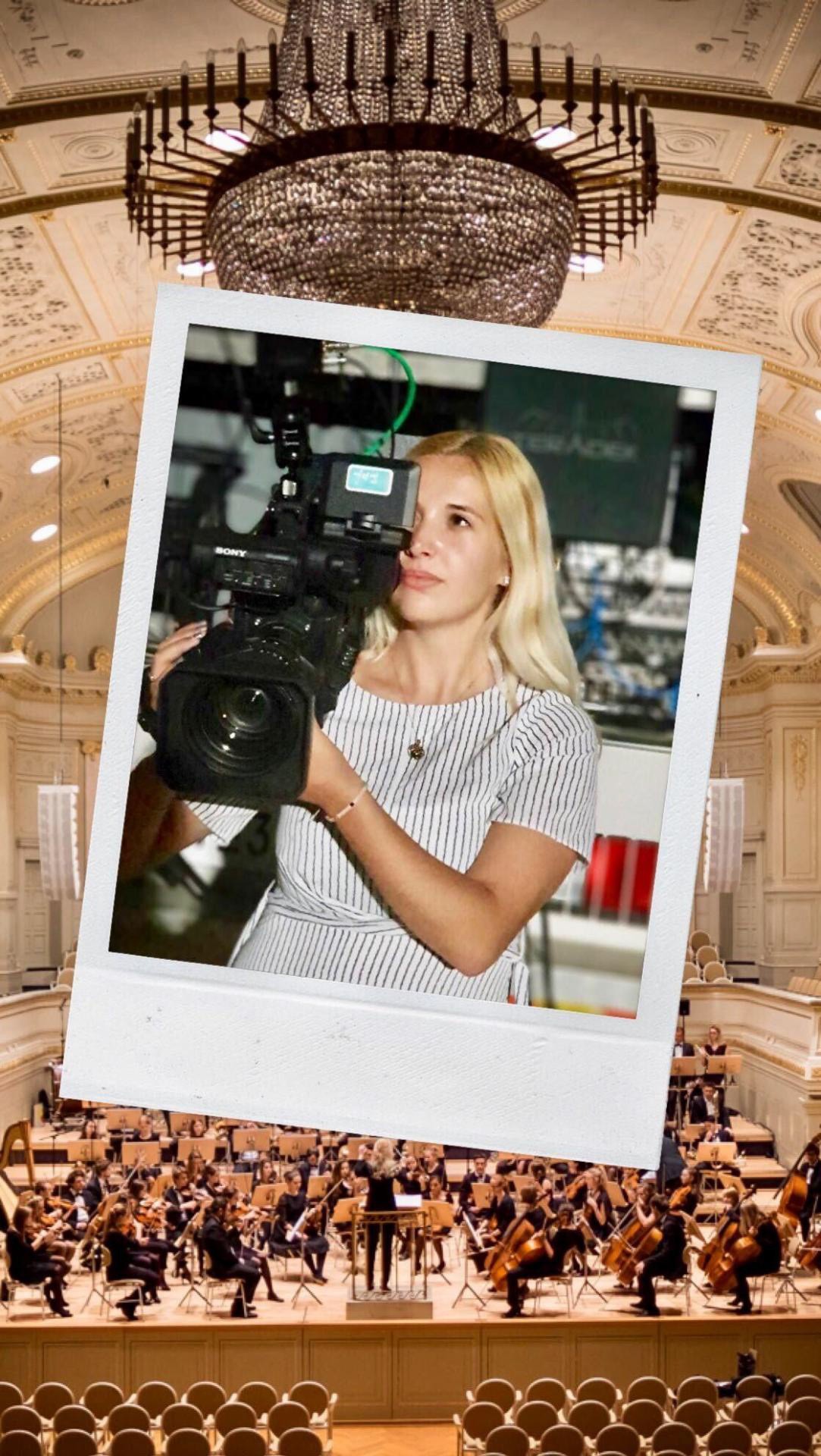 Mihaela operating a camera, shown in her original project documentation